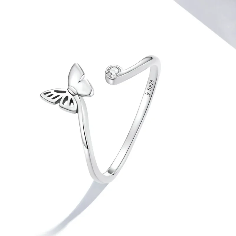 (image for) Pandora Style Butterfly Open Ring - SCR772 - View 2