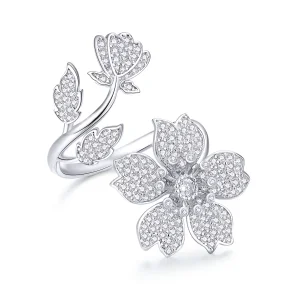 (image for) Pandora Style Cherry Blossoms Open Ring - BSR076