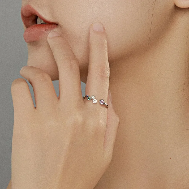 (image for) Pandora Style Colorful Bubbles Open Ring - BSR149 - View 8
