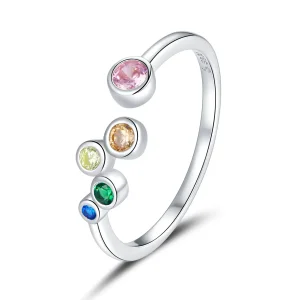 (image for) Pandora Style Colorful Bubbles Open Ring - BSR149