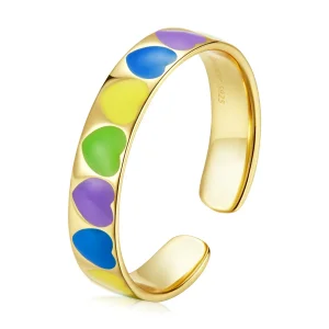 (image for) Pandora Style Colorful Hearts Open Ring - BSR222