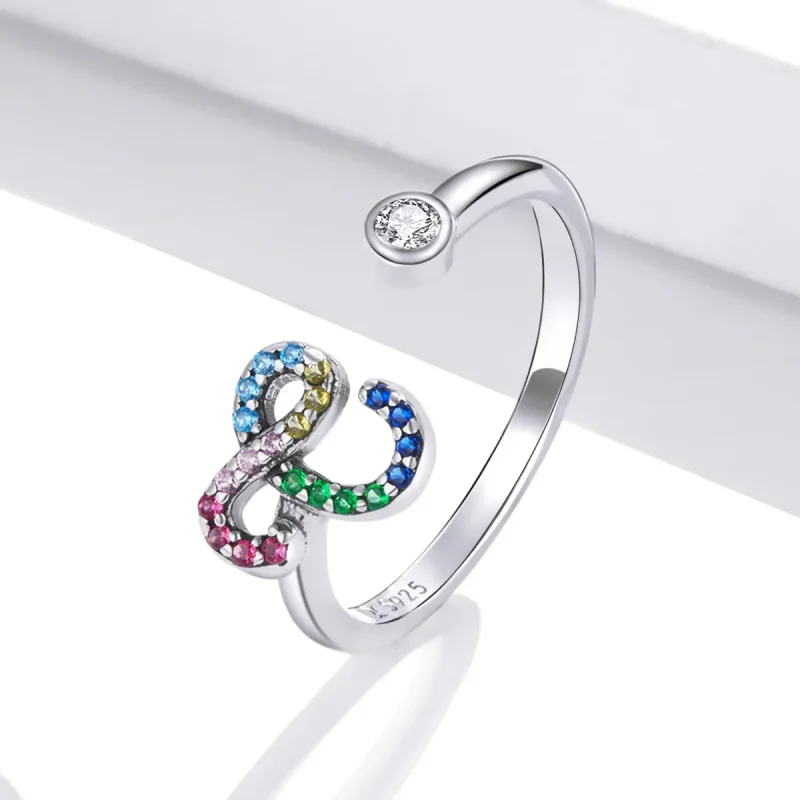 (image for) Pandora Style Colorful Letter-C Open Ring - SCR723-C - View 2