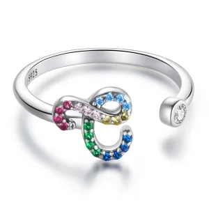 (image for) Pandora Style Colorful Letter-C Open Ring - SCR723-C