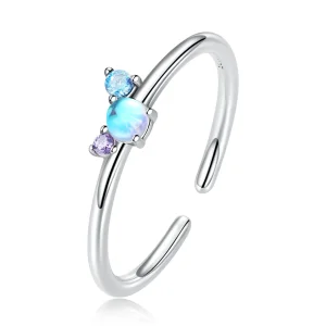 (image for) Pandora Style Colorful Moonstone Open Ring - SCR824