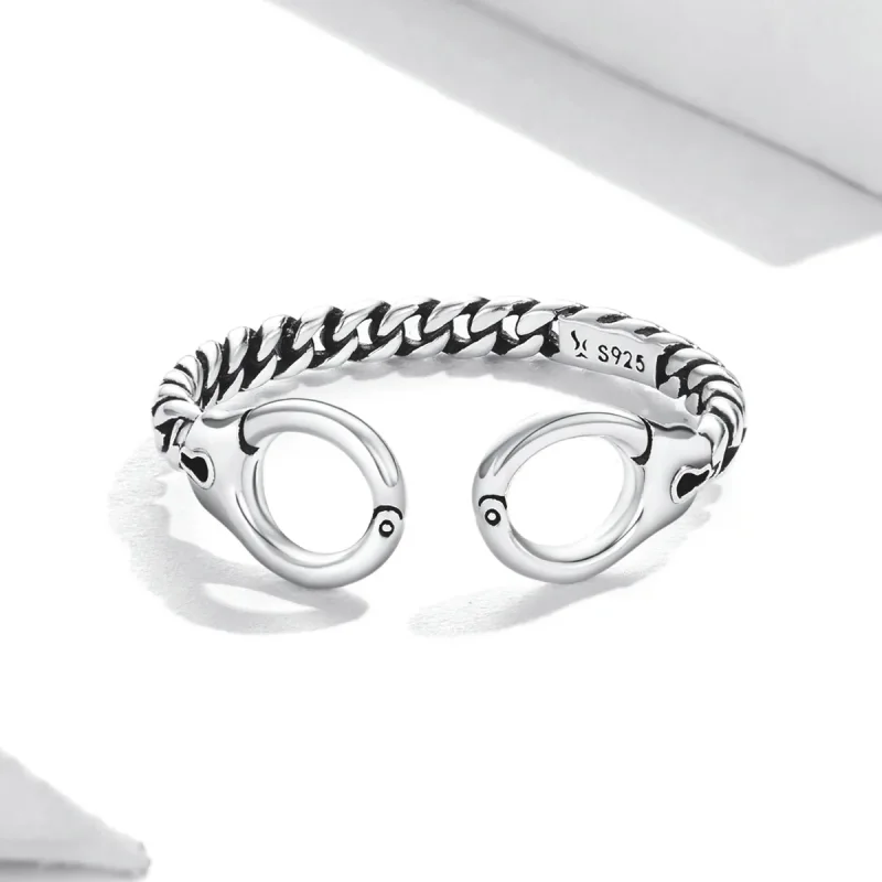 (image for) Pandora Style Creative Handcuffs Open Ring - SCR791 - View 3