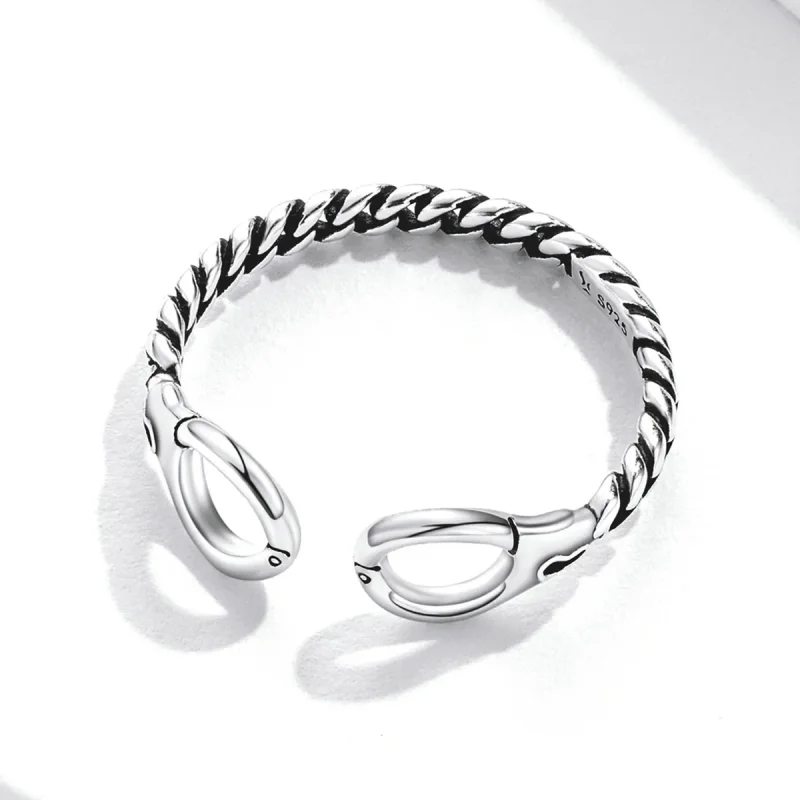 (image for) Pandora Style Creative Handcuffs Open Ring - SCR791 - View 4