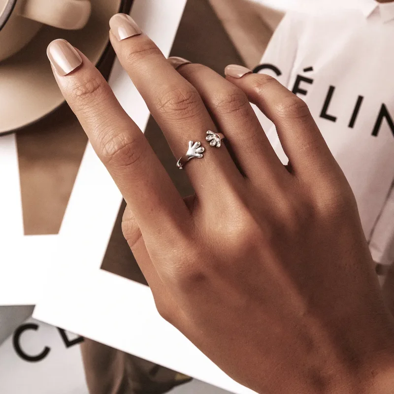 (image for) Pandora Style Cute Puppy Open Ring - BSR225 - View 7