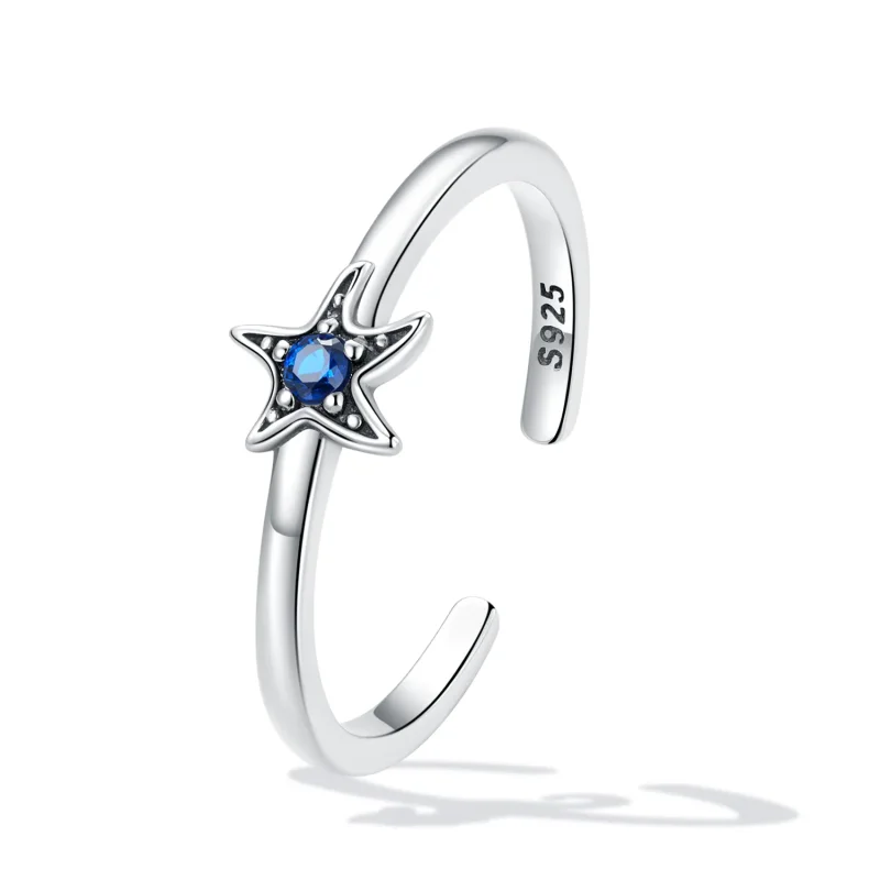 (image for) Pandora Style Delicate Starfish Open Ring - SCR818 - View 2