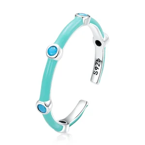 (image for) Pandora Style Delicate Turquoise Open Ring - SCR813
