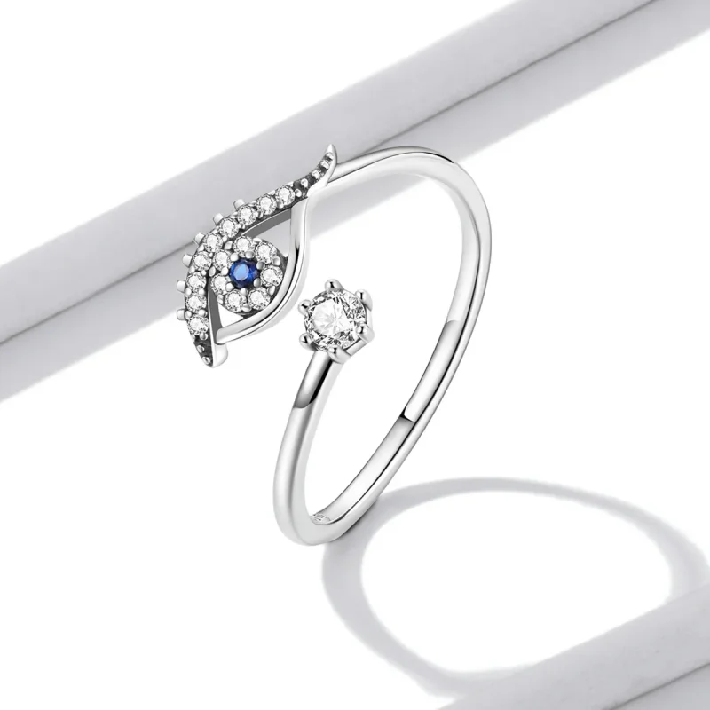 (image for) Pandora Style Devil Eye Open Ring - BSR215 - View 4