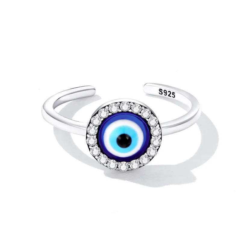 (image for) Pandora Style Devil Eye Open Ring - BSR254 - View 3