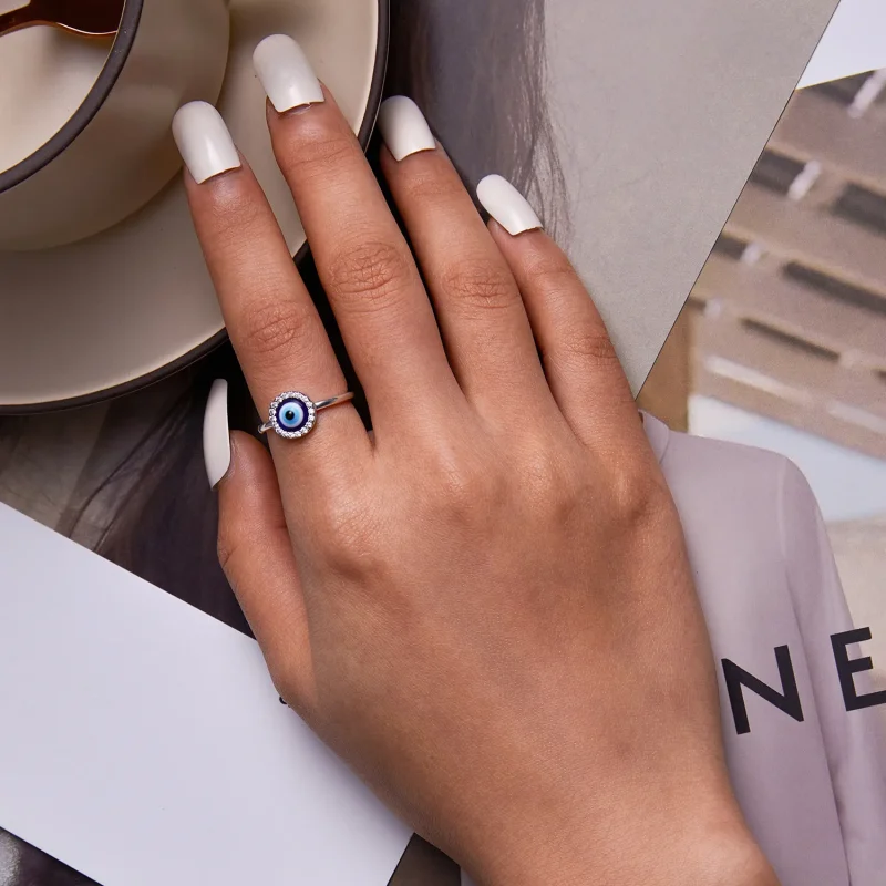 (image for) Pandora Style Devil Eye Open Ring - BSR254 - View 7