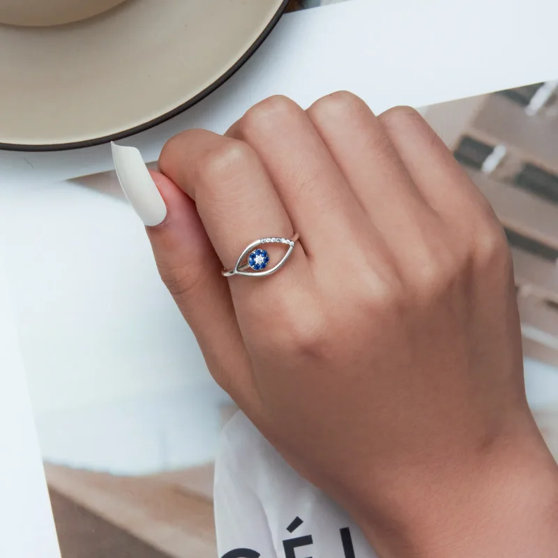 (image for) Pandora Style Devil Eye Open Ring - SCR875 - View 6