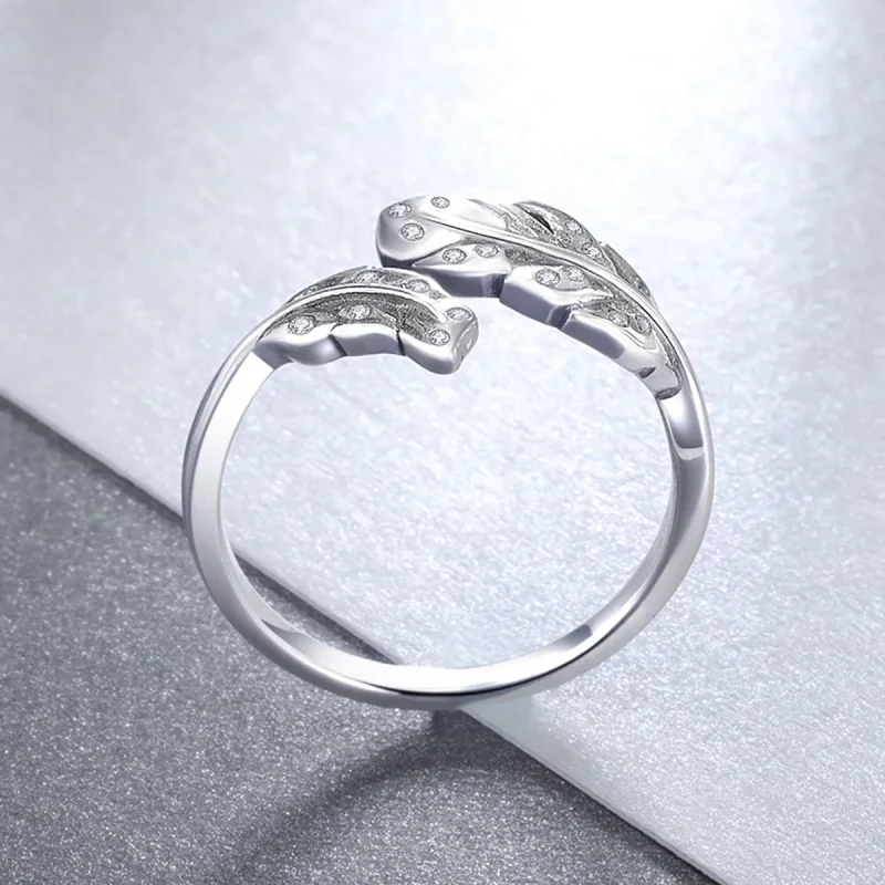 (image for) Pandora Style Elegant Foliage Open Ring - VSR155 - View 2