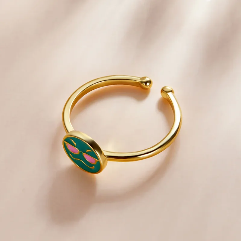 (image for) Pandora Style Emoji - Cool Open Ring - SCR737-A - View 2