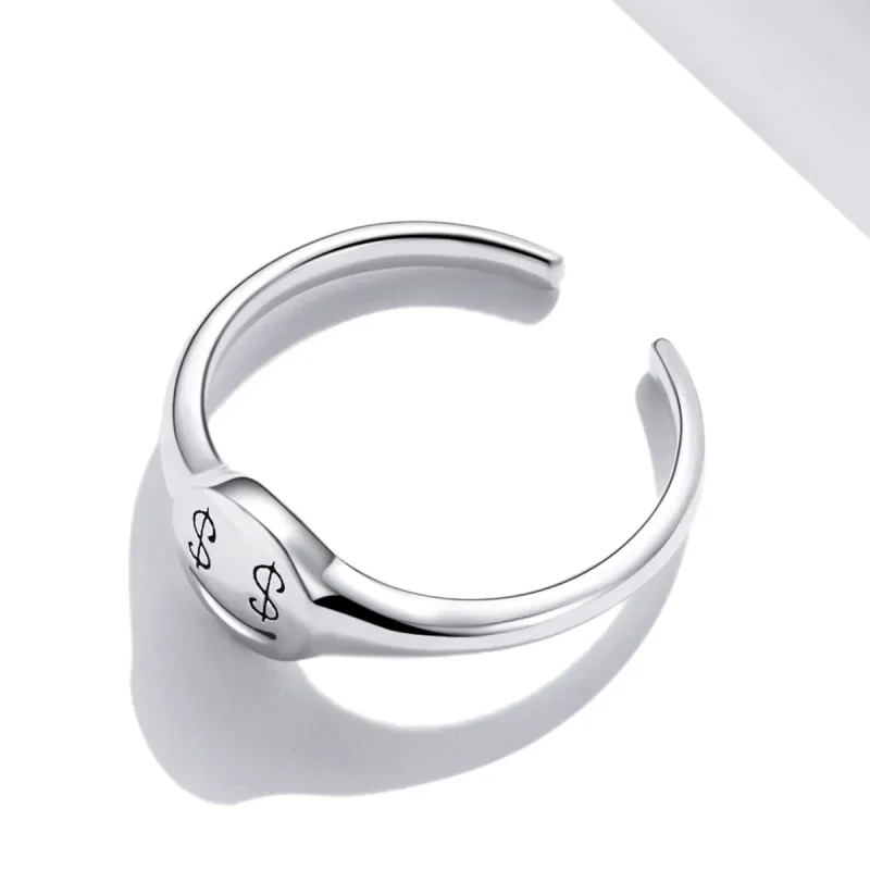 (image for) Pandora Style Emoji - See The Money with Open Eyes Open Ring - SCR738 - View 4