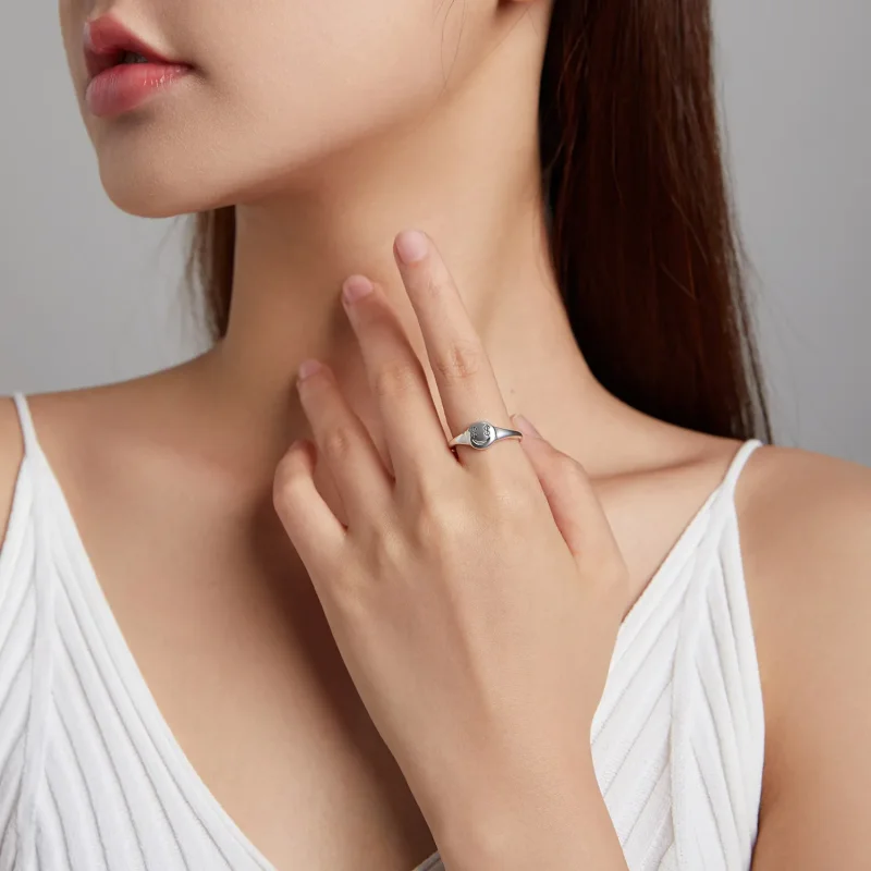 (image for) Pandora Style Emoji - See The Money with Open Eyes Open Ring - SCR738 - View 5
