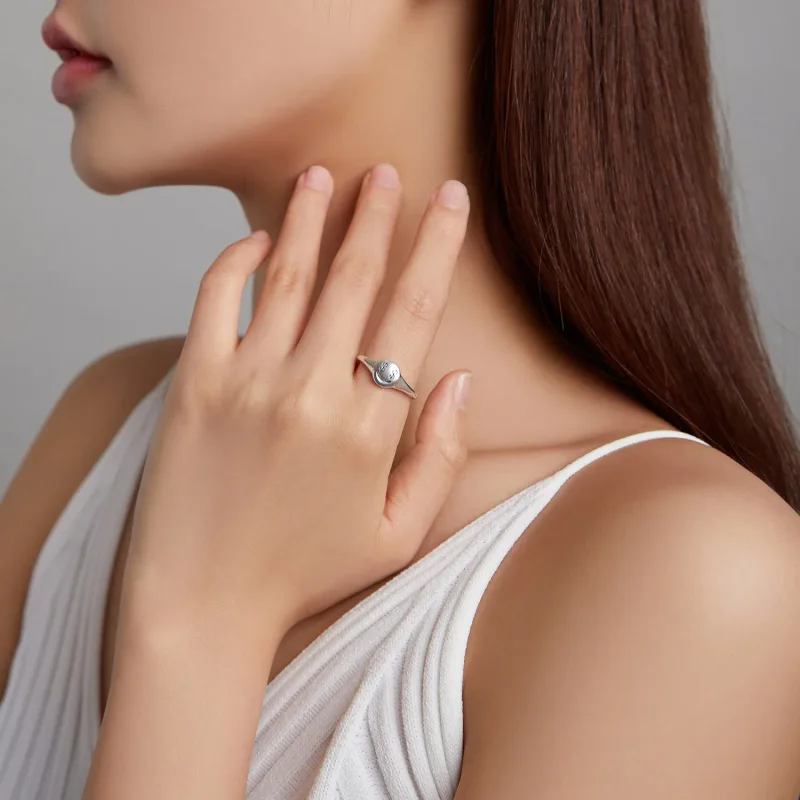 (image for) Pandora Style Emoji - See The Money with Open Eyes Open Ring - SCR738 - View 6