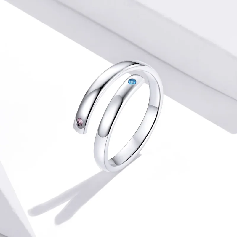 (image for) Pandora Style Engraved Double Open Ring - SCR747 - View 2