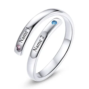 (image for) Pandora Style Engraved Double Open Ring - SCR747