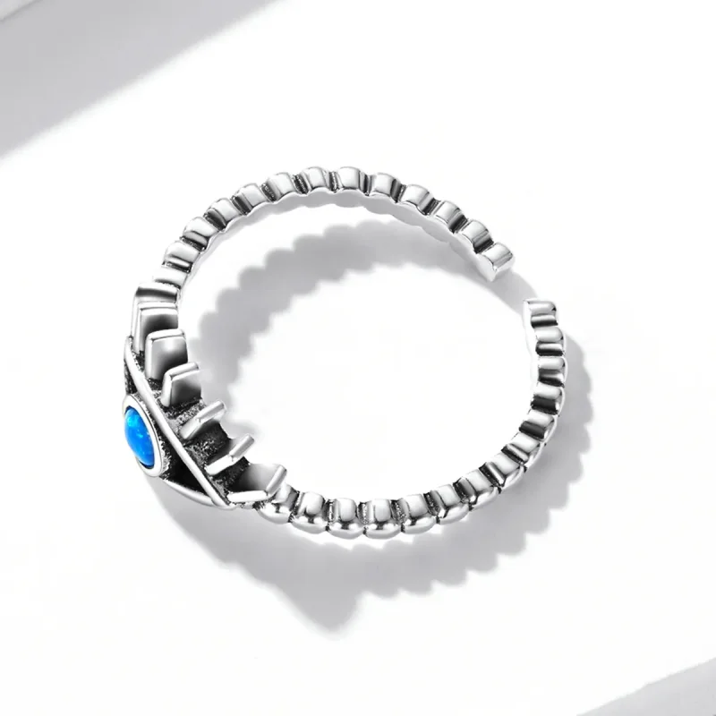 (image for) Pandora Style Evil Eye Beaded Open Ring - BSR223 - View 4