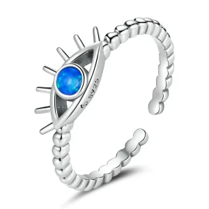 (image for) Pandora Style Evil Eye Beaded Open Ring - BSR223