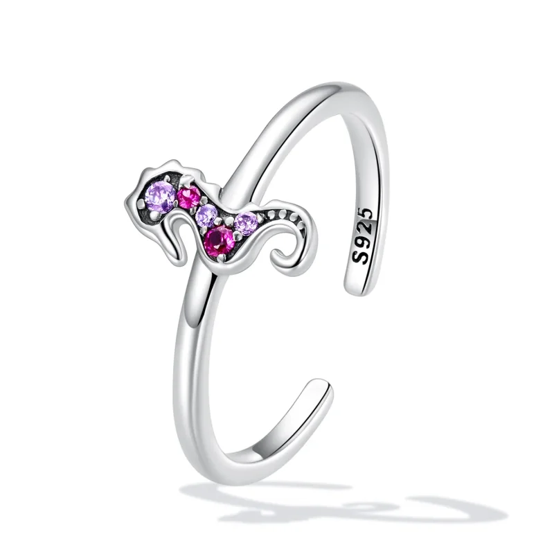 (image for) Pandora Style Exquisite Seahorse Open Ring - SCR816 - View 2