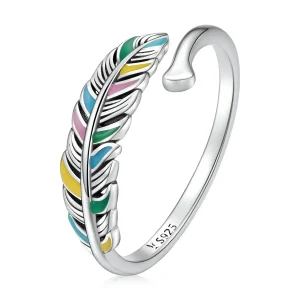 (image for) Pandora Style Feather Open Ring - SCR799