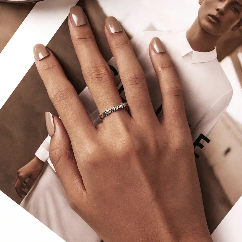 (image for) Pandora Style Fish Bone Open Ring - BSR224 - View 6