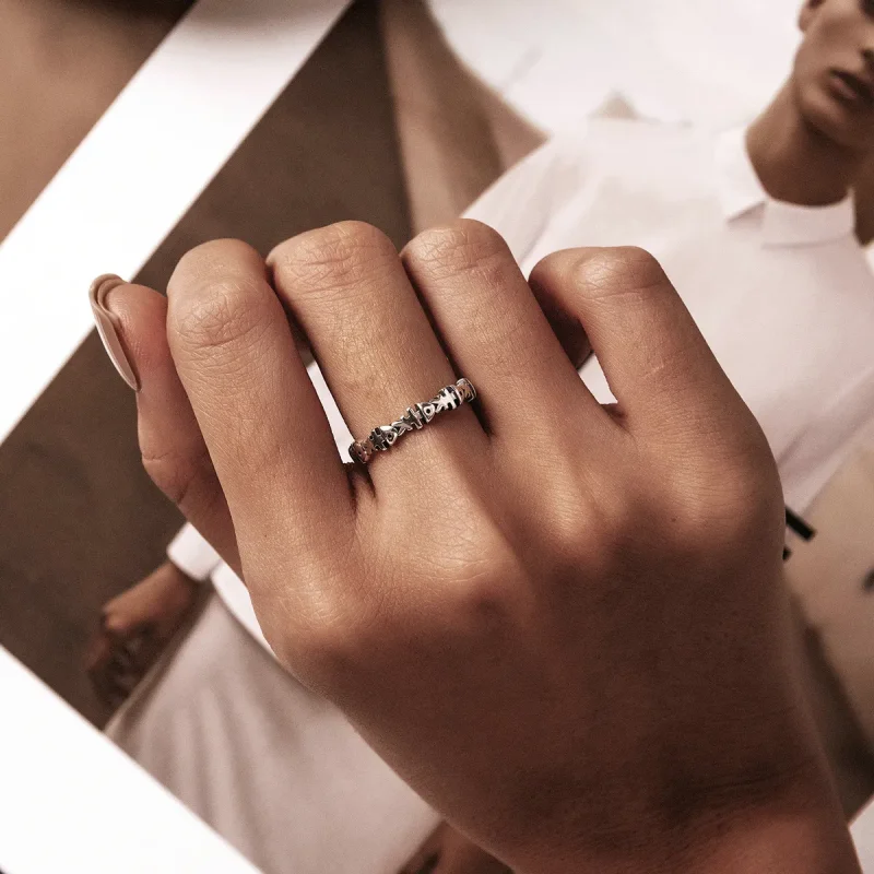 (image for) Pandora Style Fish Bone Open Ring - BSR224 - View 7