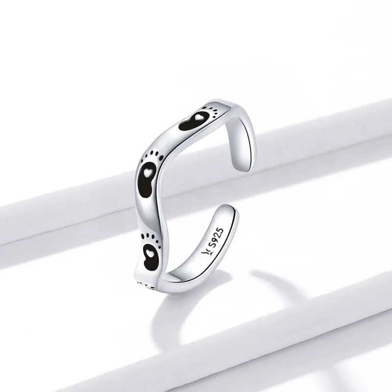 (image for) Pandora Style Footprint Open Ring - SCR712 - View 2