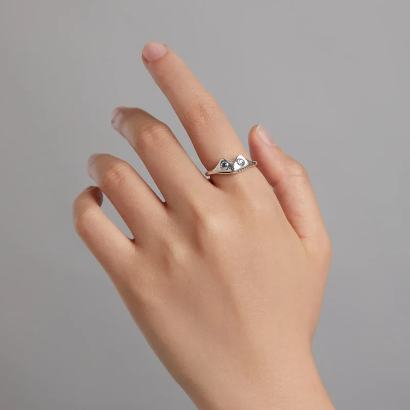 (image for) Pandora Style Funny Frog Open Ring - BSR197 - View 7