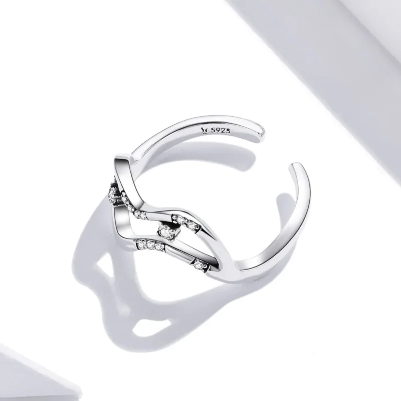 (image for) Pandora Style Galaxy Stars Open Ring - SCR710 - View 4