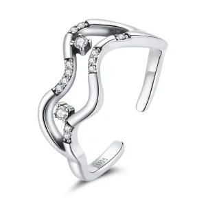(image for) Pandora Style Galaxy Stars Open Ring - SCR710