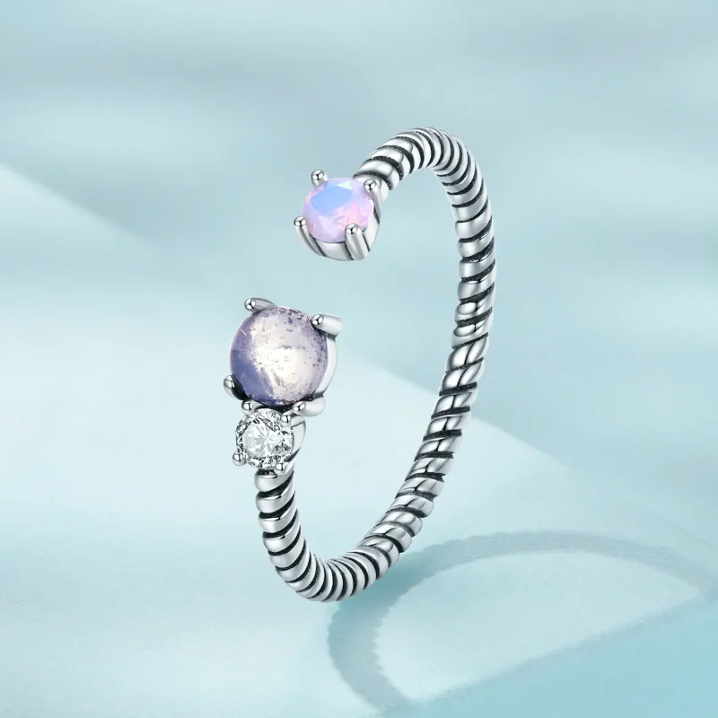 (image for) Pandora Style Gem Twist Open Ring - SCR839 - View 2