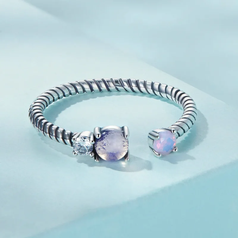 (image for) Pandora Style Gem Twist Open Ring - SCR839 - View 3