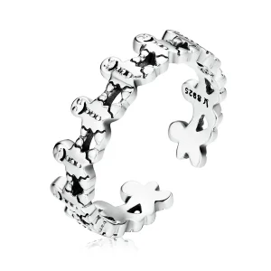 (image for) Pandora Style Gingerbread Man Open Ring - SCR762