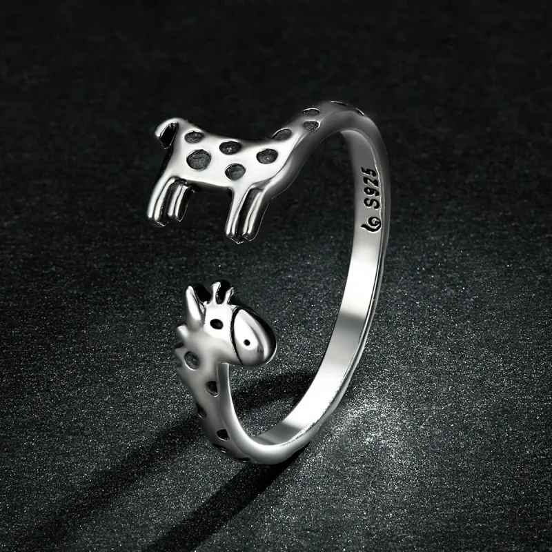 (image for) Pandora Style Giraffe Open Ring - BSR228 - View 5