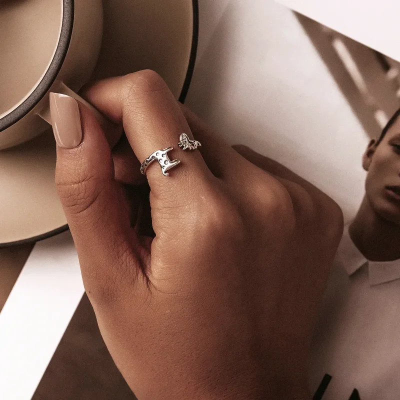 (image for) Pandora Style Giraffe Open Ring - BSR228 - View 6