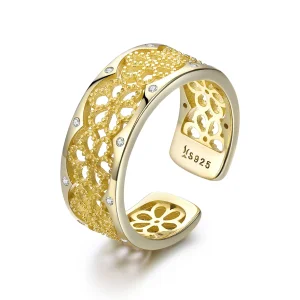 (image for) Pandora Style Gold-Plated Allure From Lace Ring - SCR460