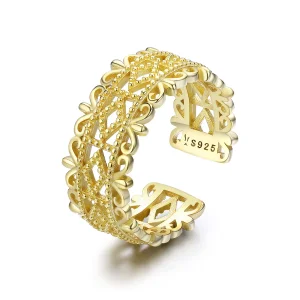 (image for) Pandora Style Gold-Plated Allure From Lace Ring - SCR461