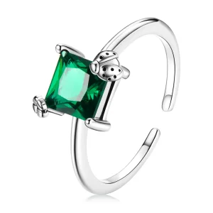 (image for) Pandora Style Green Zirconium Open Ring - SCR754