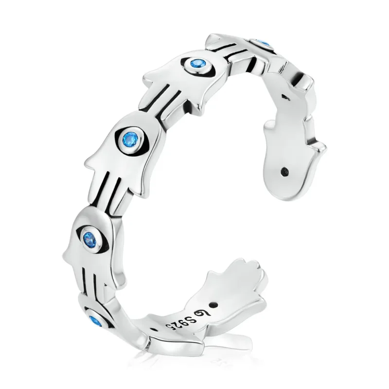 (image for) Pandora Style Hand of Fatima Open Ring - BSR237