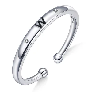 (image for) Pandora Style Letter-W Open Ring - SCR544-W