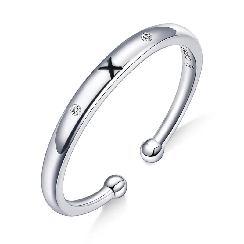 (image for) Pandora Style Letter-X Open Ring - SCR544-X