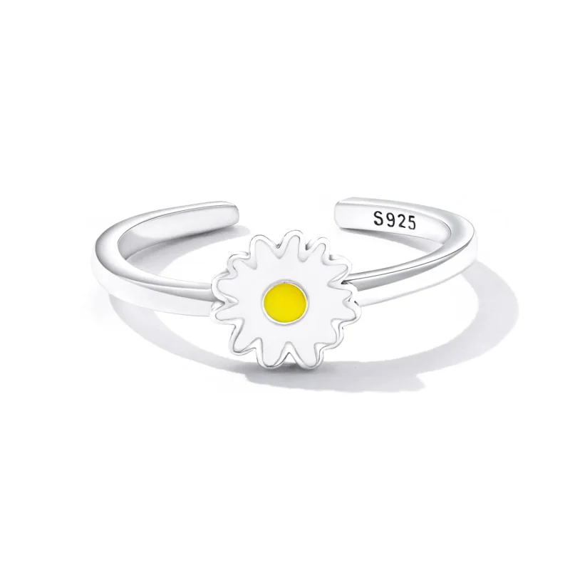 (image for) Pandora Style Little Daisy Open Ring - SCR811 - View 4