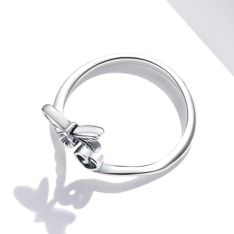 (image for) Pandora Style Love Dragonfly Open Ring - SCR734 - View 4