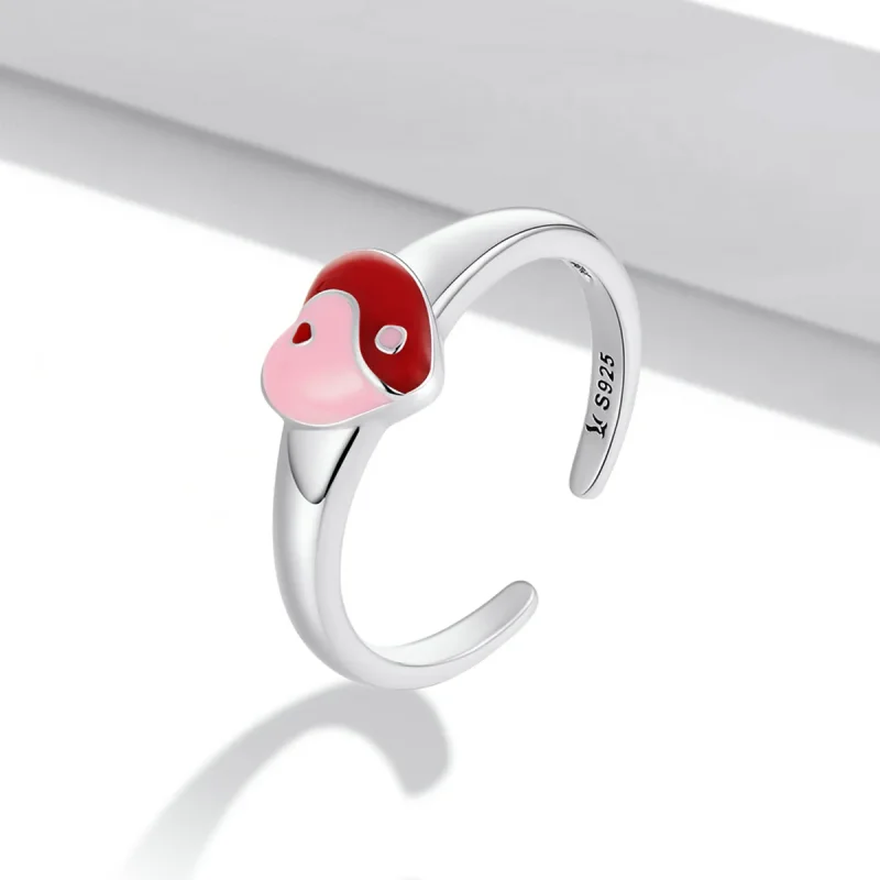 (image for) Pandora Style Love Gossip Map Open Ring - SCR786 - View 2