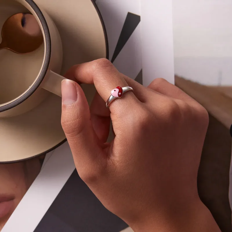 (image for) Pandora Style Love Gossip Map Open Ring - SCR786 - View 5