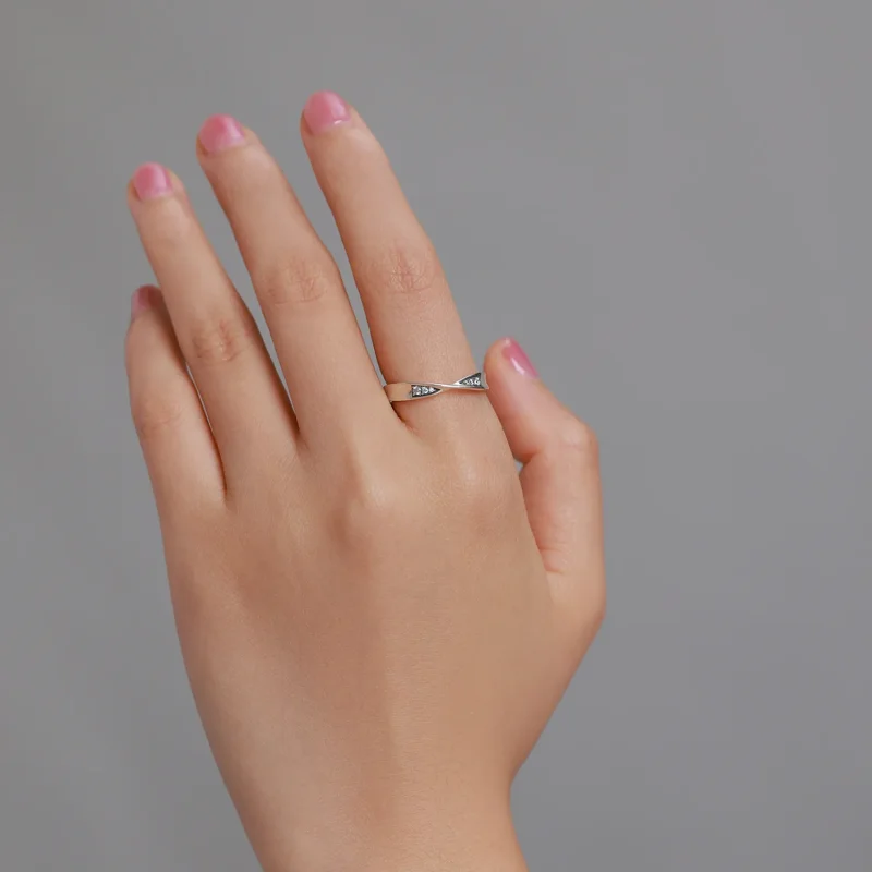 (image for) Pandora Style Mobius Ring Pair Ring - Female Open Ring - SCR750 - View 4